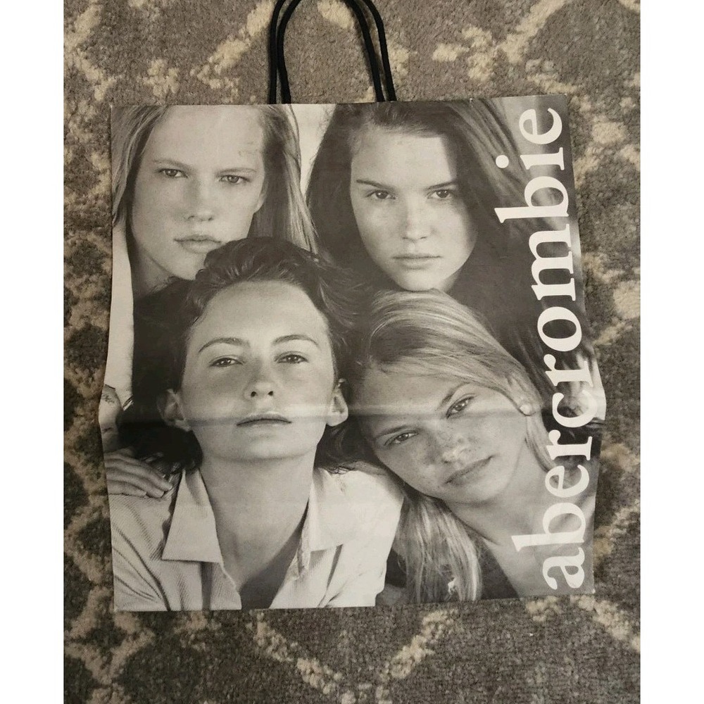 Vtg Abercrombie Fitch Paper Shopping‎ Bag Cloth Handles Back To School 2006